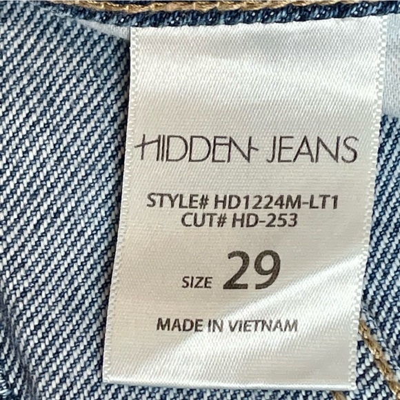 HIDDEN JEANS Tracey High Rise Straight Crop Frayed Raw Hem Jeans HD-253 29 - Picture 3 of 13